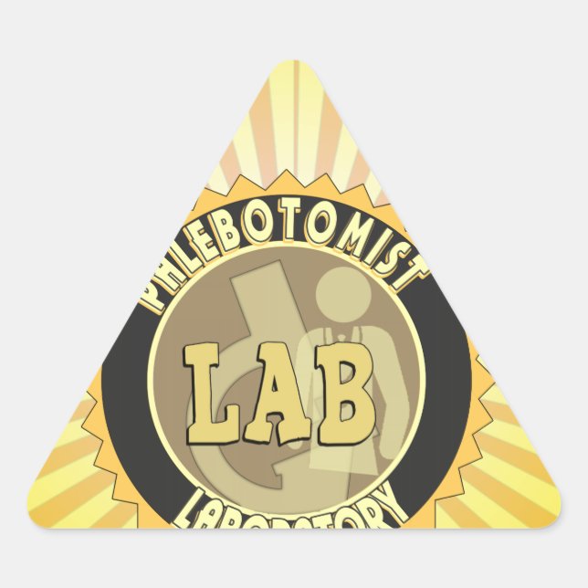 PHLEBOTOMIST LABORATORY BADGE LOGO TRIANGLE STICKER (Front)