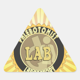 PHLEBOTOMIST LABORATORY BADGE LOGO TRIANGLE STICKER