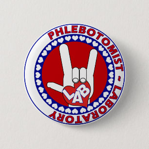 PHLEBOTOMIST LOVE LOGO LABAORTORY 6 CM ROUND BADGE