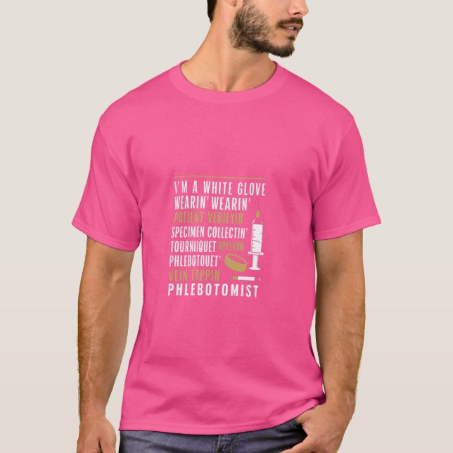 Phlebotomist Phlebotomy Technician Funny Nurse Cli T-Shirt (Front)