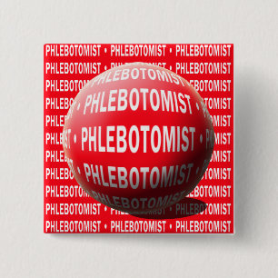PHLEBOTOMIST SPHERE BLOOD DROP 15 CM SQUARE BADGE
