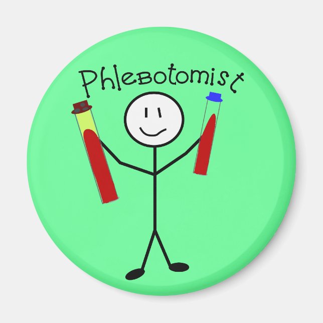 Phlebotomist Stick Person Magnet (Front)