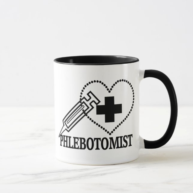 PHLEBOTOMIST - SYRINGE HEART MEDICAL MUG (Right)