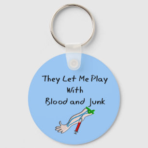 Phlebotomist T-Shirts and Gifts "Blood and Junk" Key Ring