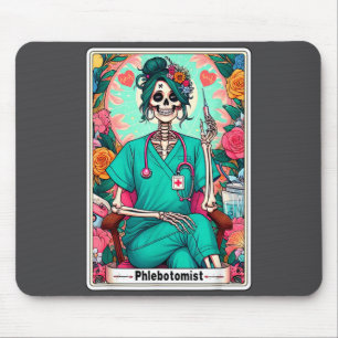 Phlebotomist Tarot Card Skeleton Phlebotomy Tech P Mouse Pad