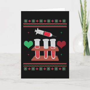 Phlebotomist Ugly Christmas Sweater Xmas Card