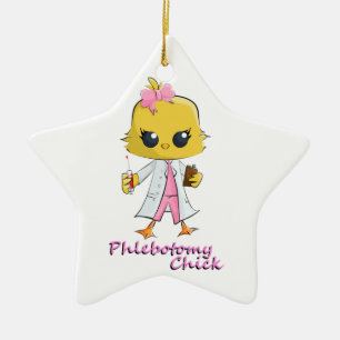 Phlebotomy Chick Ceramic Tree Decoration
