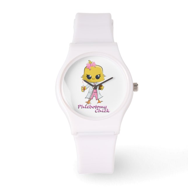 Phlebotomy Chick Watch White (Front)