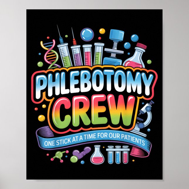 Phlebotomy Crew Lab Week s Medical Laboratory Tech Poster (Front)