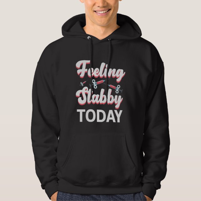 Phlebotomy Humour Syringe Draw Blood Venipuncture Hoodie (Front)