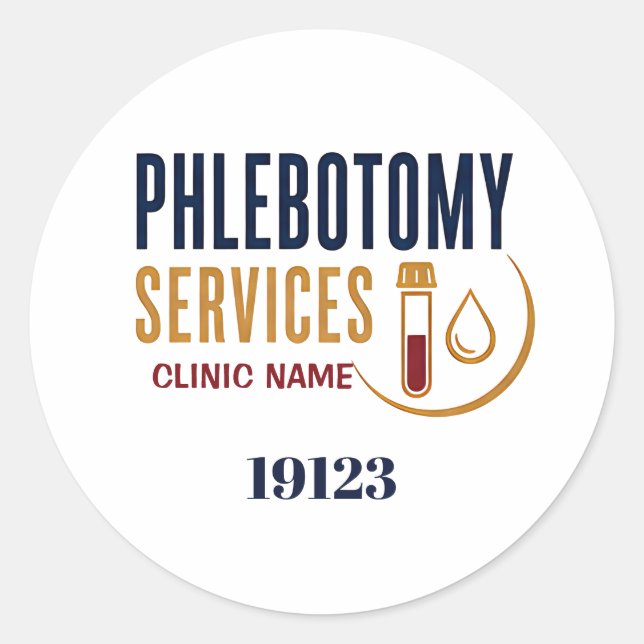 Phlebotomy Services Medical Classic Round Sticker (Front)