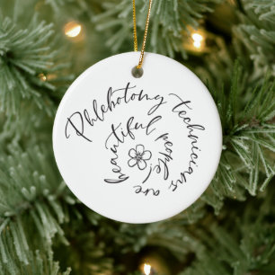 Phlebotomy Technicians Flower Ceramic Tree Decoration