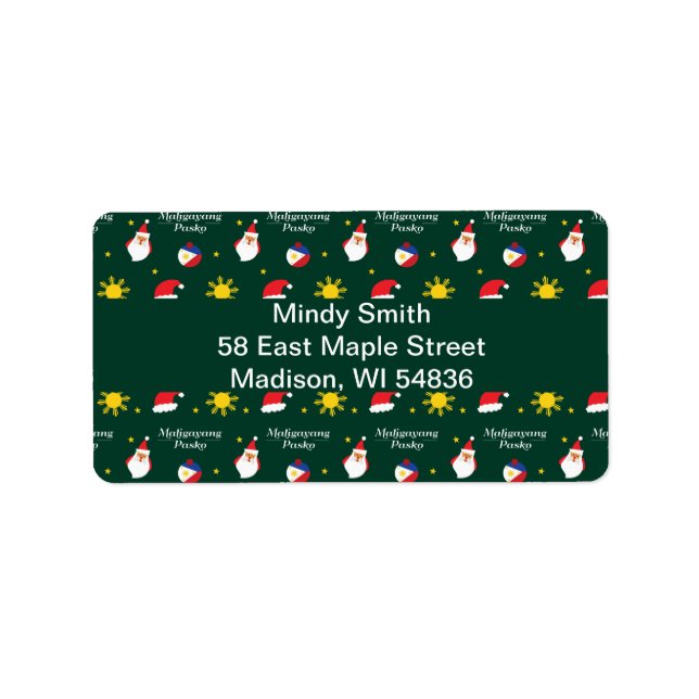 Phlippines Christmas Maligayang Pasko Tagalog Label (Front)