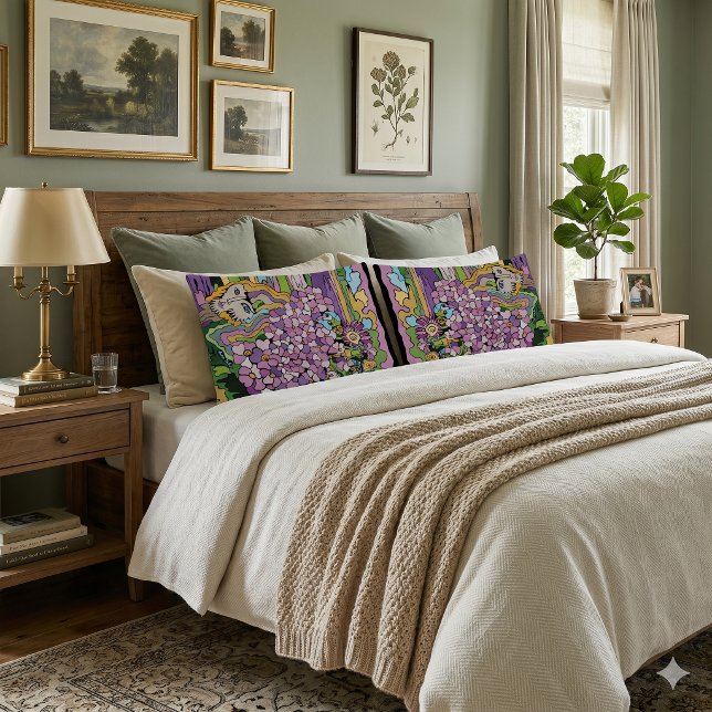 Phlox Atuma Pillowcase (AI product visualization - designs are not AI)
