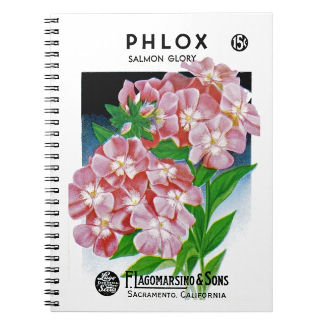 Phlox Seed Packet Label Notebook (Front)