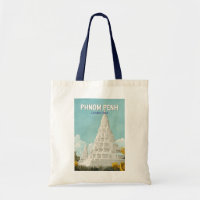 Phnom Penh Cambodia Illustration Travel Art Retro