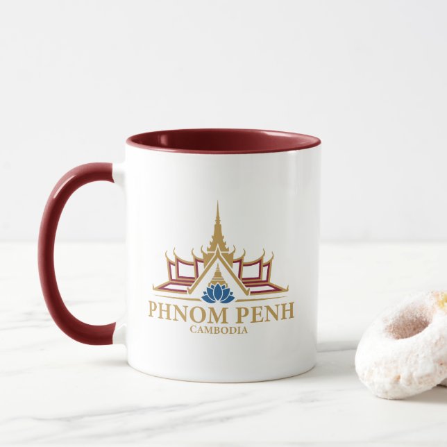 Phnom Penh Cambodia Southeast Asia Mug (With Donut)