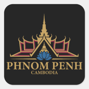 Phnom Penh Cambodia Southeast Asia Square Sticker