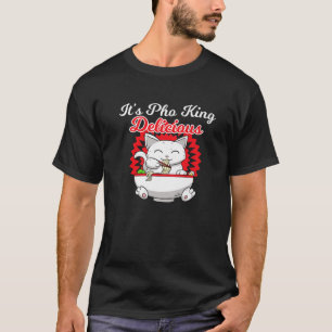 Pho Asian Soup Vietnam Noodle Ramen Cat Asia Stick T-Shirt