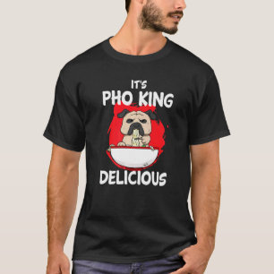 Pho Asian Soup Vietnam Noodle Soup Dog Pitbull Gri T-Shirt