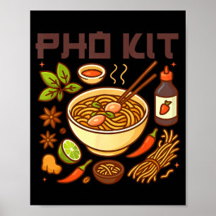 Pho Kit Funny Japanese Food Vintage Ramen Pho Kit Poster