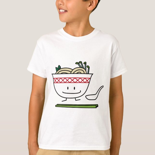 Pho Noodle Bowl Vietnam soup spoon chopsticks T-Shirt (Front)