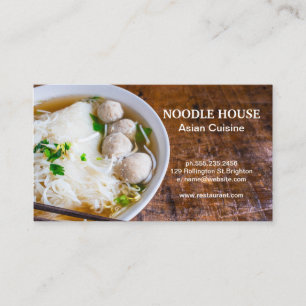 Pho Noodle Soup on Restaurant Table Business Card