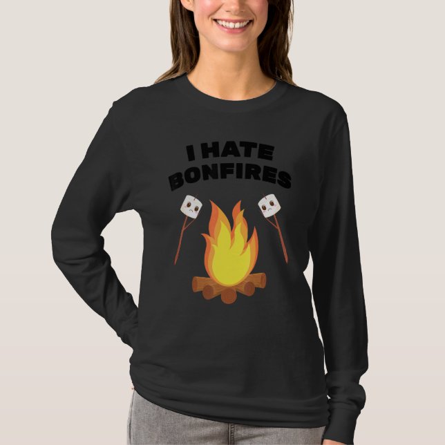 Phobia  I Hate Bonfires  Camping  Smores  Marshmal T-Shirt (Front)