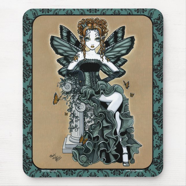 "Phoebe" Gothic Couture Butterfly Fairy Mousepad (Front)