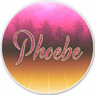 Phoebe Vorname Name golden pink Aufkleber Sticker