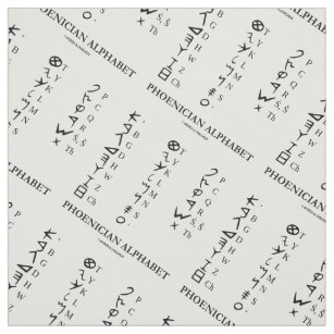 Phoenician Alphabet Linguistics Language Symbols Fabric