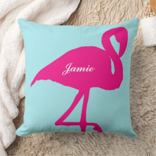 Phoenicopterus Vintage Flamingo Fuchsia Pink Cushion