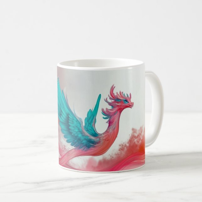 phoenix, a mythical bird known for its regeneratio coffee mug (Front Right)