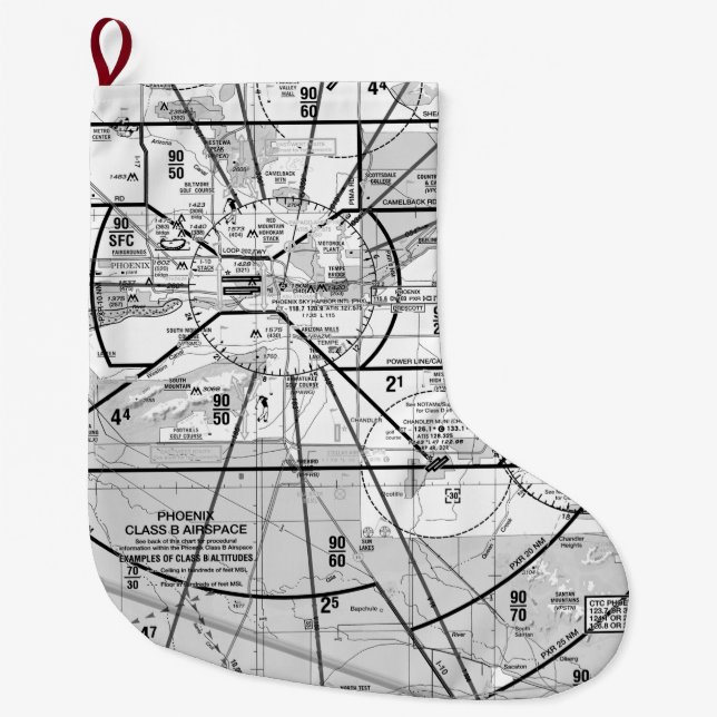 Phoenix Airport TAC Chart Large Christmas Stocking (Front)