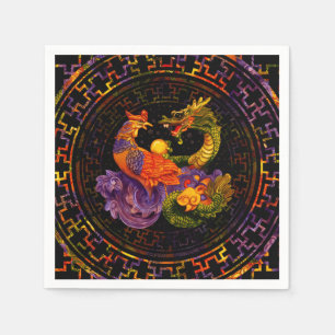 Phoenix and Dragon - in color Napkin
