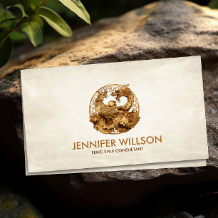 Phoenix and Dragon Ornament Business Card