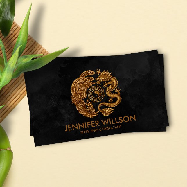 Phoenix and Dragon Ornament Business Card (Creator Uploaded)