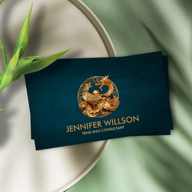 Phoenix and Dragon Ornament Business Card (Creator Uploaded)
