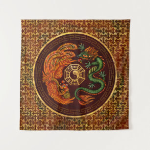 Phoenix and Dragon with bagua #1 Tapestry
