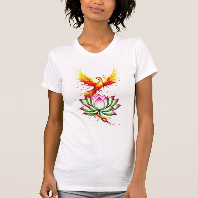 Phoenix and Lotus Rebirth T-Shirt (Front)