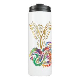 Phoenix and The Dragon Oriental Ying Yang Design Thermal Tumbler