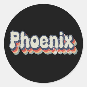 Phoenix Arizona Chrome City Classic Art Round Sticker