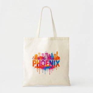 Phoenix Arizona Colourful Skyline Watercolor Splas Tote Bag