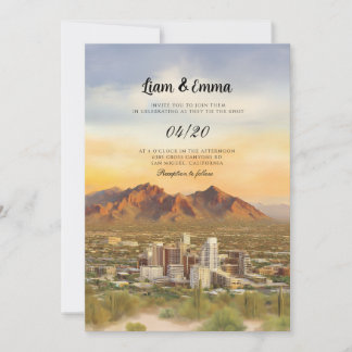 Phoenix Arizona Desert Cactus landscape Wedding Invitation