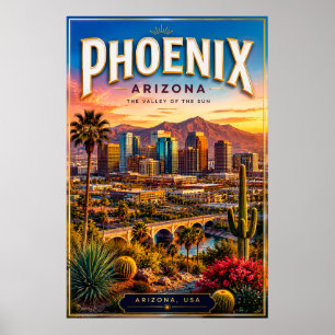 Phoenix Arizona Desert Skyline Scenic Wall Decor