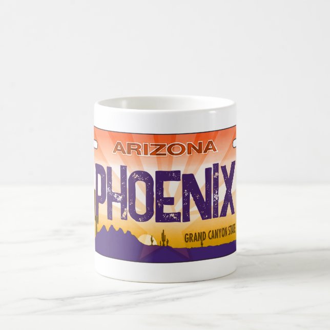 Phoenix Arizona flag license plate mug (Center)