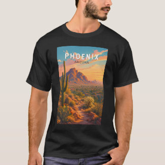 Phoenix Arizona Illustration Travel Art Vintage T-Shirt