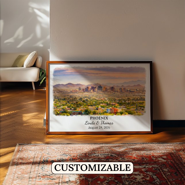 Phoenix Arizona Poster, Watercolor, Custom Poster (Creator Uploaded)