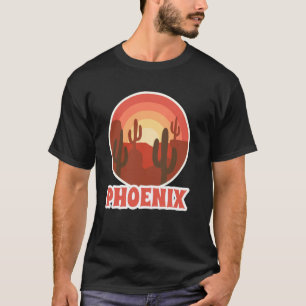 Phoenix Arizona Retro Saguaro Cactus Desert Mounta T-Shirt