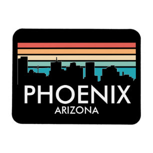 Phoenix Arizona Retro Sunset Skyline Magnet